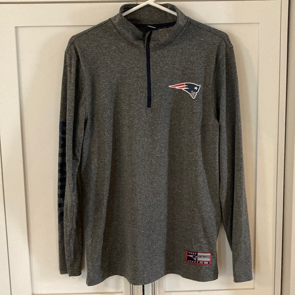 NFL Team Apparel Quarter Zip Lightweight Sweater - New England Patriots